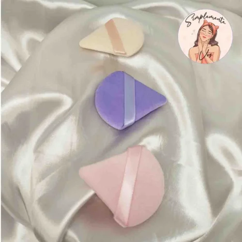 Borlas de maquillaje triangular x 3