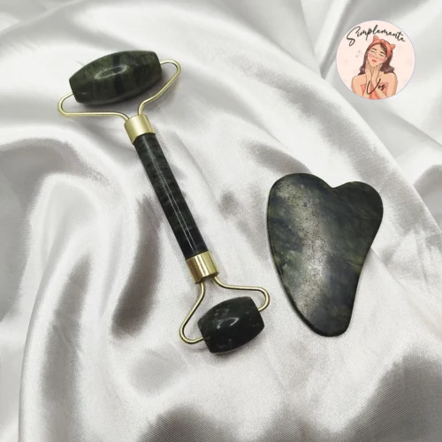 Roller de Jade + Gua Sha – Masaje Facial Antiedad y Relajante