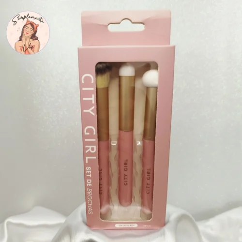Set de Brochas de Maquillaje City Girl – 3 Piezas Esenciales